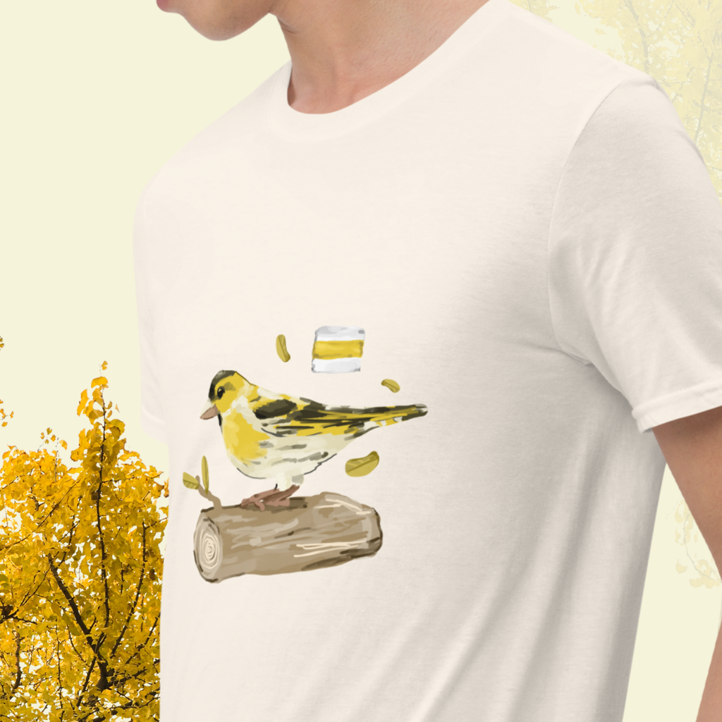 yellow trail. cotton t-shirt