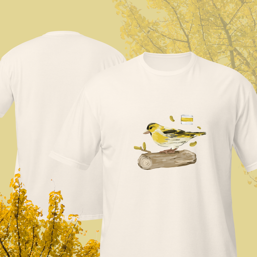yellow trail. cotton t-shirt
