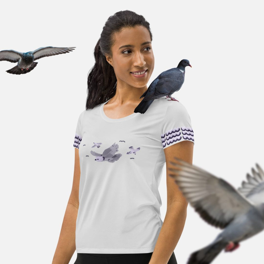 pigeon. athletic t-shirt