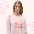 galentine cake. sweatshirt