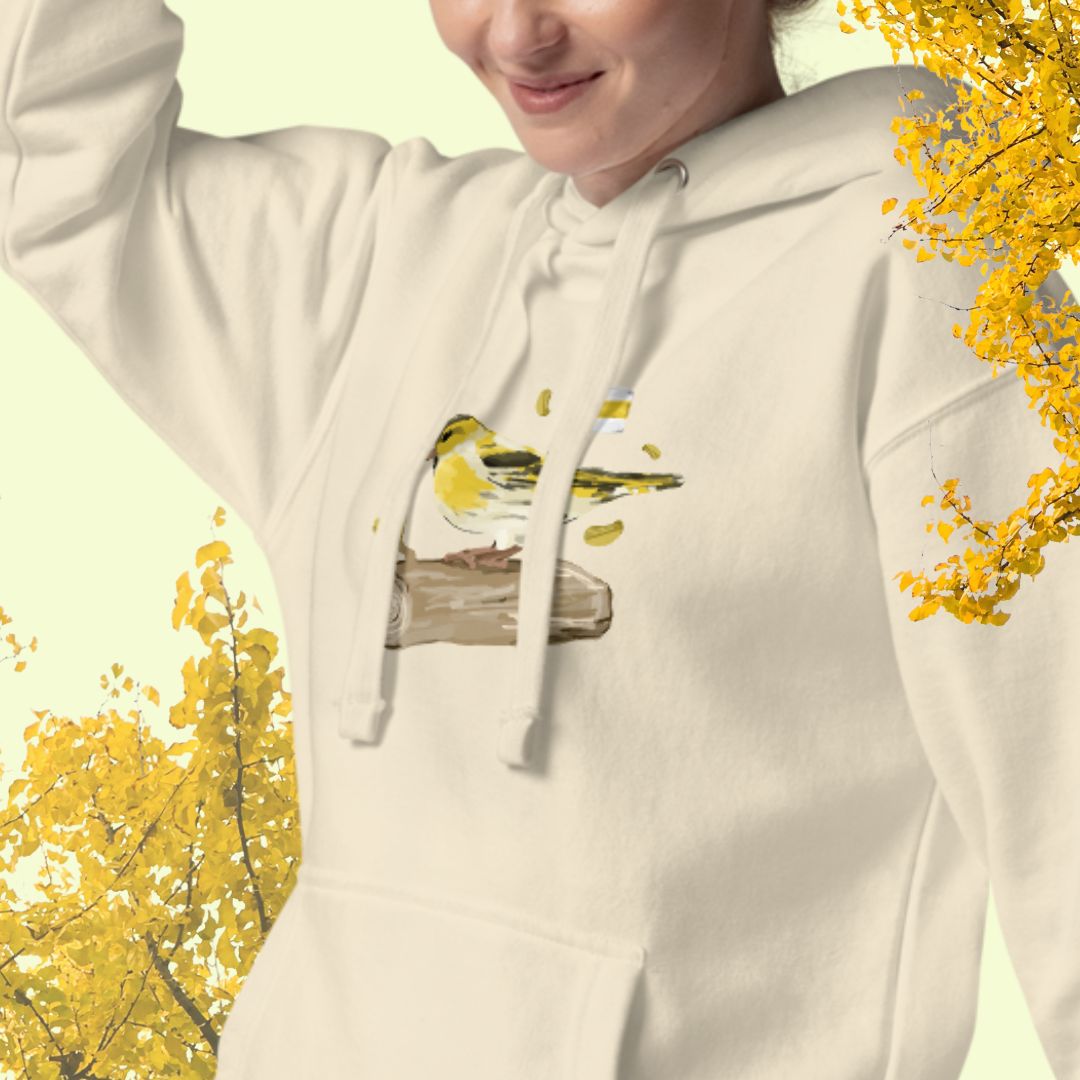 yellow trail. hoodie