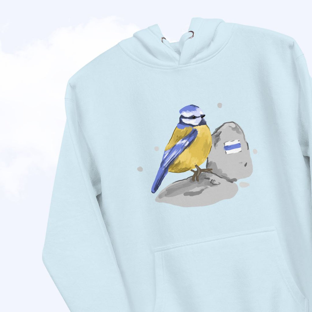 blue trail. hoodie